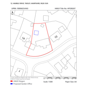 OS MasterMap Black and White A4 1:200 PDF Block Plan - sample image